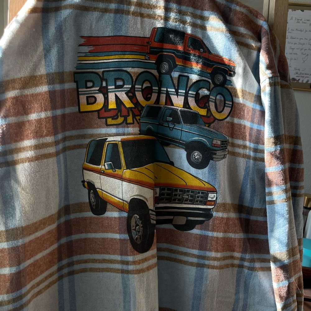 Ford Utility Jacket with Bronco Design - Blue and Brown